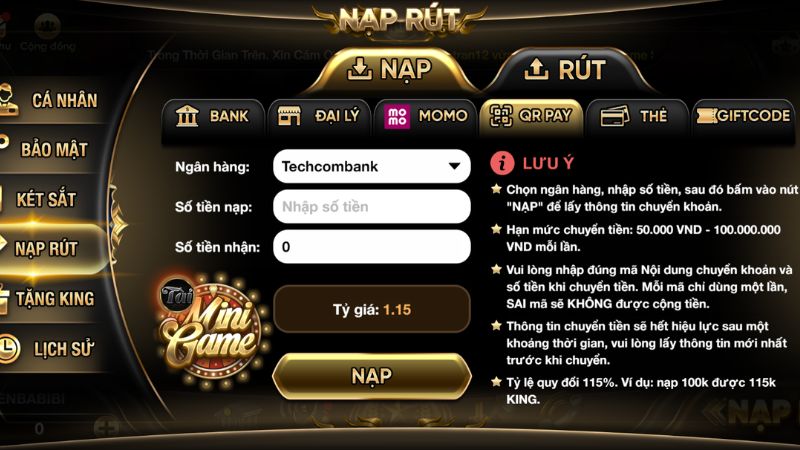 Nạp tiền Kingfun: Cơ hội nhận thưởng từ khuyến mãi, code 50K 6 hình thức nạp tiền Kingfun