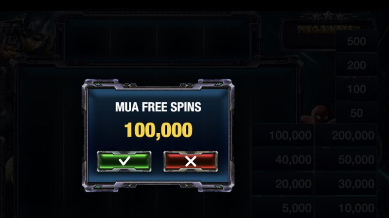 Avengers 9 Mua vòng quay miễn phí Free Spin Avengers