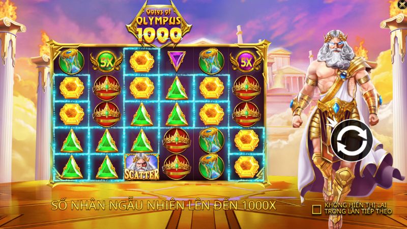 Cánh cổng Olympus 1000 8 Slotgame Gates of Olympus 1000