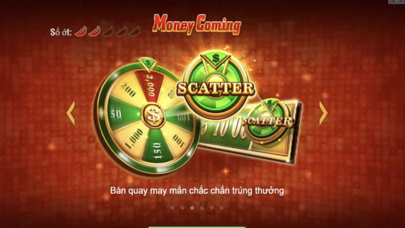Mưa tiền 9 Bánh xe may mắn hiển thị nhiều giải thưởng giá trị khác nhau