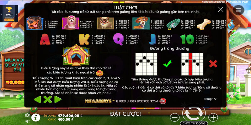 Ngôi nhà cún 9 Luật chơi và quy trình trả thưởng của game Ngôi Nhà Cún