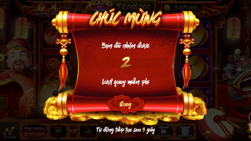Thần tài gõ cửa 10 Nhận được cơ hội vòng quay miễn phí