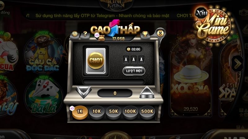 Cao thấp 6 game cao thấp Kingfun