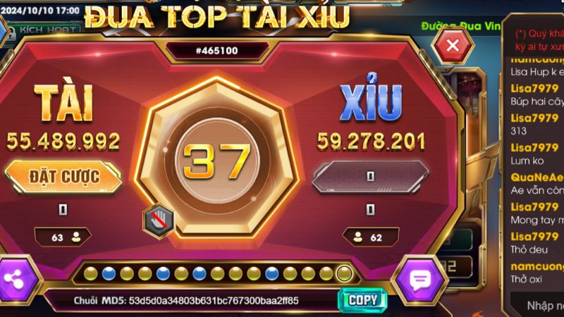 Tài xỉu Kingfun: Game cá cược đổi thưởng với mức cược từ 1K 10 game tài xỉu MD5 Kingfun